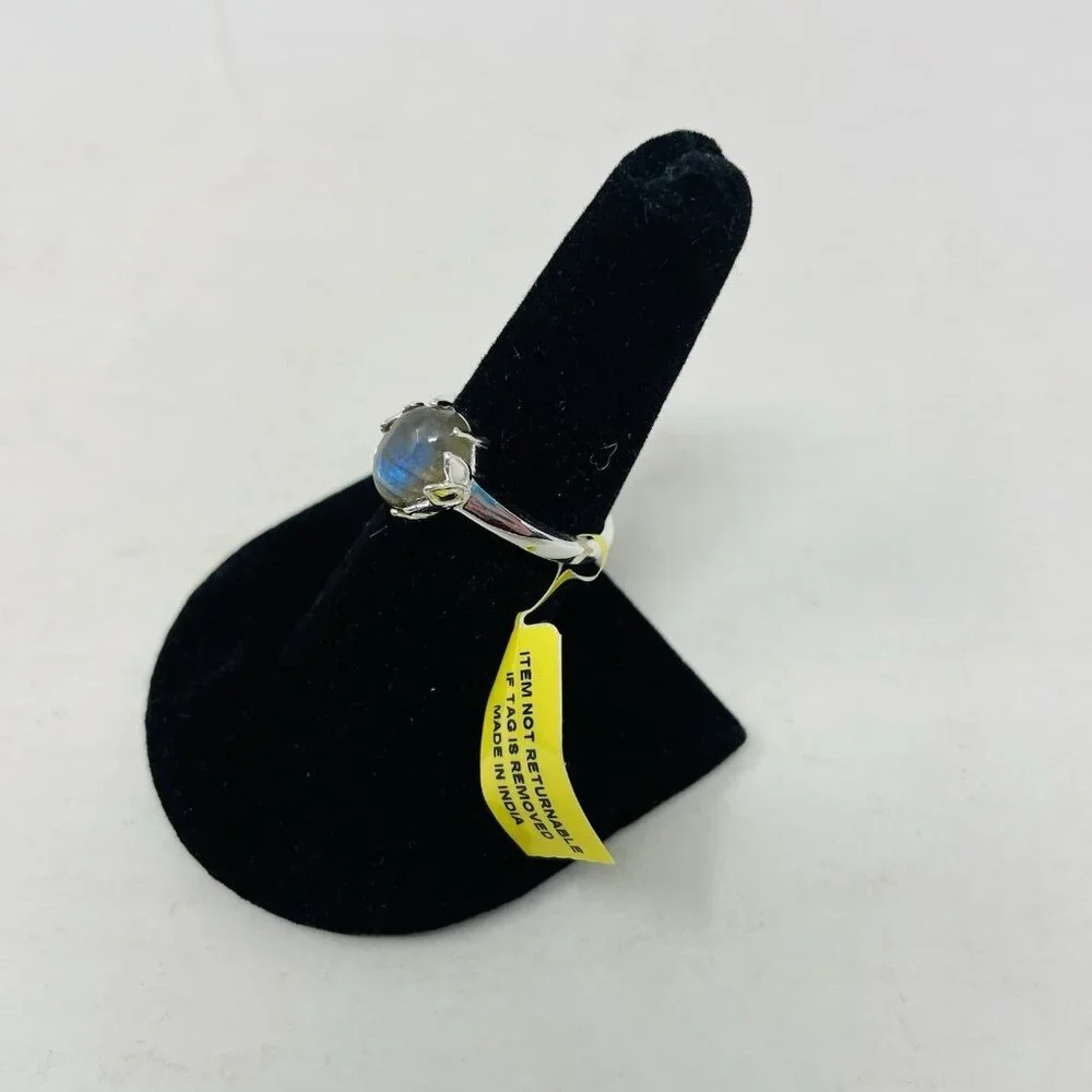 Malagasy Labradorite Size 8‎ 925 Sterling Silver Solitaire Ring 3.35 cts. 5042
